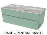Meuble avec vasque Solid-Surface, finition bois ou couleurs, deux tiroirs à onglet, Largeur 120 et 140 cm, P. 45 cm, Hauteur 56 cm, Stock disponible, LIVRAISON OFFERTE